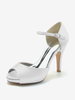 Chaussures de mariage Escarpins de mariée en satin à bout ouvert