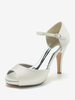 Chaussures de mariage Escarpins de mariée en satin à bout ouvert