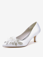 Chaussures de mariage Escarpins de mariée en satin à bout pointu