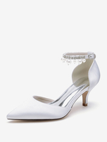Chaussures de mariage Escarpins de mariée en satin à bout pointu