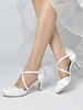 Chaussures de mariage Escarpins de mariée en satin à bout rond