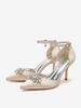 Chaussures De Mariage Escarpins De Mariée Femme Bijoux Satin Bout Pointu Strass