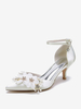 Chaussures De Mariage Escarpins De Mariée Femme En Satin À Bout Pointu