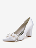 Chaussures de mariage Escarpins de mariée fleur en satin à bout pointu