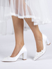 Chaussures De Mariage Escarpins De Mariée Fleur Satin Bout Pointu À Talon