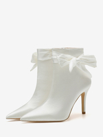 Chaussures de mariage Escarpins de mariée Satin Bout pointu Noeuds