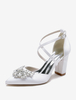 Chaussures de mariage Escarpins de mariée Satin Bout pointu Strass