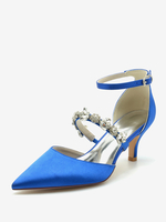 Chaussures de mariage Escarpins de mariée Satin Bout pointu Strass