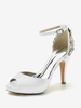 Chaussures de mariage Escarpins de mariée Satin Peep Toe Strass