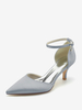 Chaussures de mariage Escarpins de mariée Soie et satin Bout pointu Strass