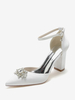 Chaussures de mariage Escarpins de mariée Soie et satin Bout pointu Strass