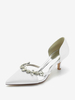 Chaussures De Mariage Escarpins De Mariée Soie Satin Bout Pointu Strass Chaussures De Mariée Escarpins À Talons