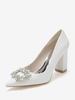 Chaussures de mariage Escarpins de mariée Tissu pailleté Bout pointu Strass