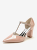 Chaussures De Mariage Escarpins De Mère De Mariée Vernis Haut Bout Pointu Strass À Lacet