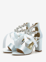 Chaussures de Mariage Femme à Talons Hauts avec Bout Ouvert Unicolore