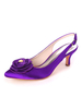 Chaussures de mariage fleurs en satin blanc bout pointu talon aiguille chaussures de mariée