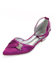 Chaussures de mariage invité satin bout pointu strass bride à la cheville chaussures de mariée plates chaussures mère
