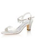 Chaussures de mariage ivoire Chaînes en satin à bout ouvert Chaussures de mariée à talons épais