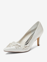 Chaussures de mariage ivoire chaussures de mariée à bout pointu et strass