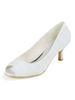 Chaussures de mariage ivoire en satin Peep Toe talon aiguille chaussures de mariée