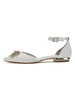 Chaussures de mariage Ivoire Satin Bout pointu Strass Chaussures de mariée à bride cheville plate
