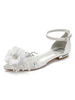 Chaussures de mariage ivoire satin bout pointu strass chaussures de mariée plates chaussures de demoiselle dhonneur