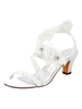 Chaussures de mariage ivoire Strass en satin ivoire à bout ouvert chaussures de mariée à talons épais