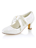 Chaussures de Mariage Ivore vintage 2021 à bout rond Mary Jane Chaussures en soie Chaussures de mariée