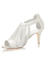 Chaussures de mariage élégantes Satin Peep Toe Stiletto Heel 3.1 "Chaussures de mariée