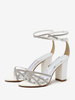 Chaussures De Mariage Mariée En Cuir Noir Bout Ouvert Talon Épais