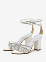 Chaussures De Mariage Mariée En Cuir Noir Bout Ouvert Talon Épais