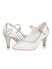 Chaussures de mariage Mary Jane Escarpins Satin Bout Pointu Talon Chaton 2.8 "Chaussures De Mariée