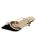 Chaussures de mariage noires en cuir PU bout pointu talon aiguille en cuir PU chaussures de mariée supérieures