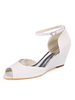 Chaussures de mariage paillettes blanc paillettes peep toe talon compensé chaussures de mariée