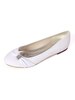 Chaussures de mariage paillettes blanches bout rond strass chaussures plates