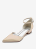 Chaussures de Mariage Plate Femme avec Bout Pointu en Paillette Unicolore
