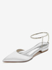 Chaussures de Mariage Plate Femme avec Bout Pointu en Paillette Unicolore