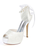Chaussures de mariage plateforme dentelle peep toe perles chaussures de mariée