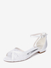 Chaussures de mariage plates en dentelle bout ouvert bride à la cheville