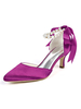 Chaussures de mariage pour femme Chaussures de mariée en satin avec perles et bout pointu