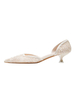Chaussures de mariage pour femmes brodées en maille à bout pointu; chaussures de mariée à talon bobine