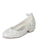 Chaussures de mariage pour femmes ivoire en cuir Synthétique bout fermé talon épais chaussures de mariée