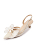 Chaussures de mariage pour femmes nœuds cuir de vachette bout pointu talon gobelet chaussures de mariée