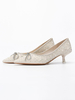 Chaussures de mariage pour femmes nœuds tissu pailleté bout pointu talon bobine chaussures de mariée