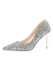 Chaussures de mariage pour femmes Paillettes Paillettes Tissu Bout pointu Talon aiguille Chaussures de mariée