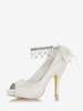 Chaussures De Mariage Pour Femmes Satin Bordeaux Bout Ouvert Strass Talon Épais Chaussures De Mariée