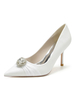 Chaussures de mariage pour femmes Strass Paillettes Tissu Bout pointu Talon aiguille Chaussures de mariée