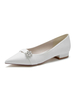 Chaussures de mariage pour femmes strass tissu pailleté bout pointu chaussures de mariée plates