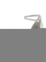 Chaussures de mariage Satin Blanc Bout Pointu Paillettes Chunky Ankle Strap Chaussures pour occasions spéciales