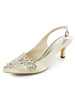 Chaussures de mariage satin bleu profond bout pointu strass chaton chaussures à talons